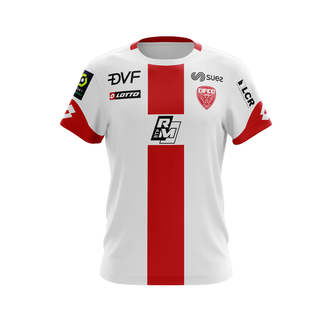 Dijon​​ Away 2020/2021 Football Shirt Manufactured By Lotto. The Club Plays Football In France.