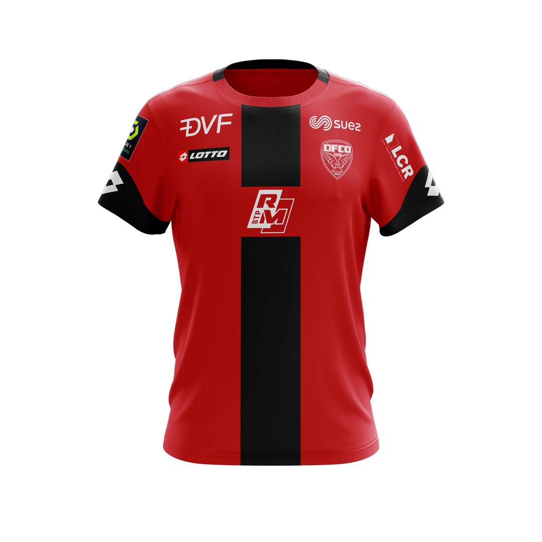 Dijon​​ Home 2020/2021 Football Shirt Manufactured By Lotto. The Club Plays Football In France.
