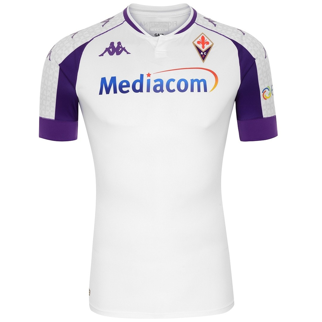 Fiorentina Away 2020/2021 Football Shirt Manufactured By Kappa. The Club Plays Football In Italy.
