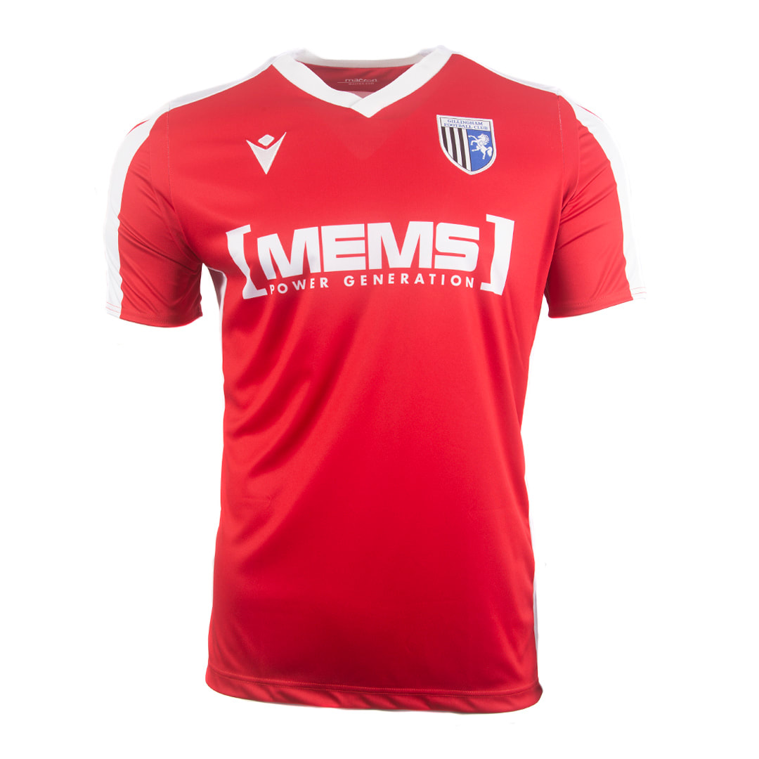 Gillingham Away 2020/2021 Football Shirt Manufactured By Macron. The Club Plays Football In League One.