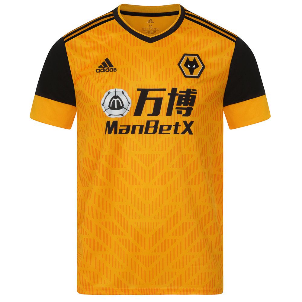 Wolverhampton Wanderers 2020/2021 Home Football Shirt Manufactured By Adidas. The Club Plays Football In England.